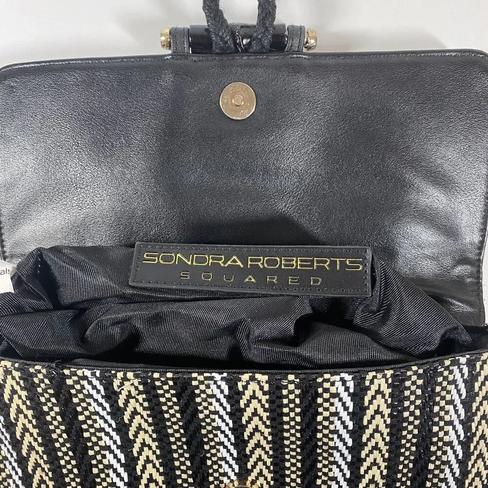 Sondra Roberts Squared‎ Woven Clutch Handbag Purse Boho Tribal No Strap